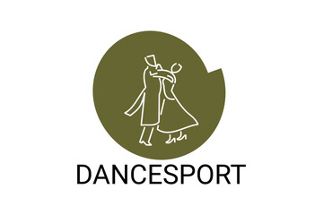 dancesport sport vector line icon. a couple of dancers are dancing in the ballroom sport pictogram, vector illustration.