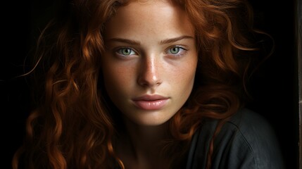 Fototapeta premium a young woman with long hair