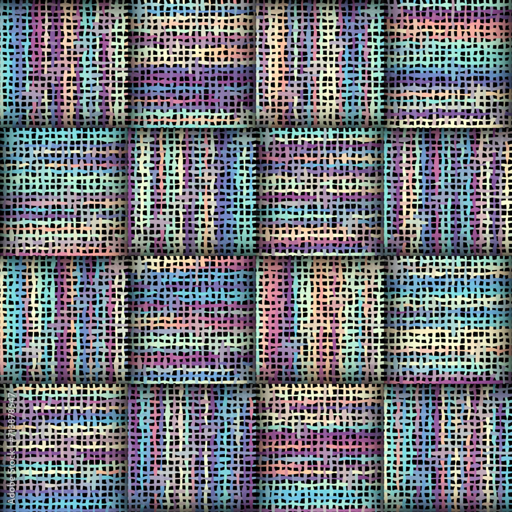 Poster Imitation of a texture of rough canvas. Weaving canvas texture. Seamless vector pattern.