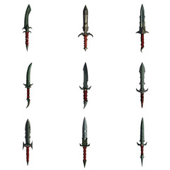 Sleek Set of PNF Daggers - Intricately Designed Fantasy Style Stealth Weapons