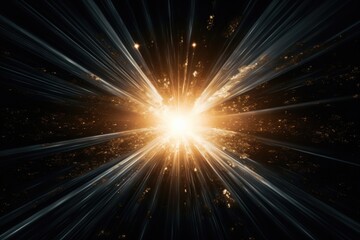 Fototapeta na wymiar A spectacular supernova burst with golden sparks radiating outward