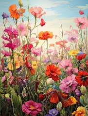 Heirloom Garden Blossom Paintings: Capturing Botanical Bliss with Field-inspired Brushstrokes