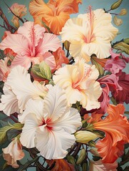 Heirloom Garden Blossom Paintings: Perennial Petal Portrayals in Print