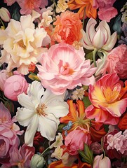 Heirloom Garden Blossom Paintings: Perennial Petal Portrayals in Brilliant Prints