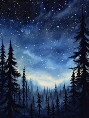 Midnight Celestial Starry Skies: Nebula Narrated - Wall Art capturing the Night's Beauty