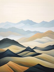 Minimalist Mountain Landscapes: Clean Ridge Lines � Field Painting of Tranquility