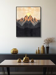 Minimalist Mountain Landscapes: Contemporary Crest Canvas Wall Art