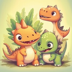 cute dinosaur illustration background