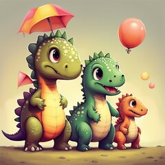 cute dinosaur illustration background