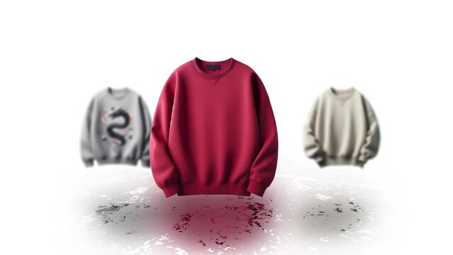 Motion animation of Sweater and hoodie. Sales show of Women's and men clothing
