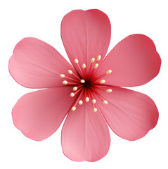 Sakura flower 3d illustration. Cherry blossom flower 3d clipart, decorative element.