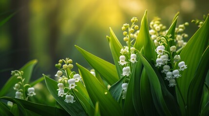 Close up of Lily of the valley - obrazy, fototapety, plakaty