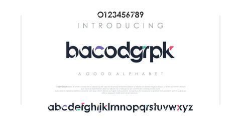 Modern abstract digital alphabet font. modern urban alphabet fonts. Typography sport, technology, fashion, digital, future creative logo font. vector illustration