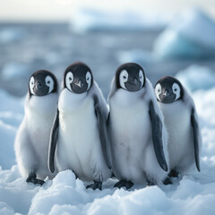 Generative AI, Emperor Penguins in Majestic Antarctica: A Serene Gathering on the Weddell Sea Ice
