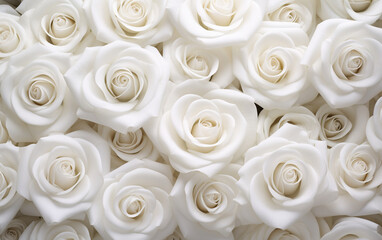 Romantic Floral Wedding Backdrop. Elegant White Rose Wedding Background