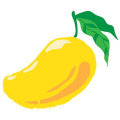 mango fruit with leaf illustration