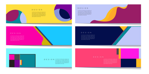 Vector Colorful Abstract Geometric Banner Design Template for Summer