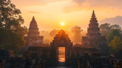 Spiritual Oasis: Sunrise at an Ancient Buddhist Site