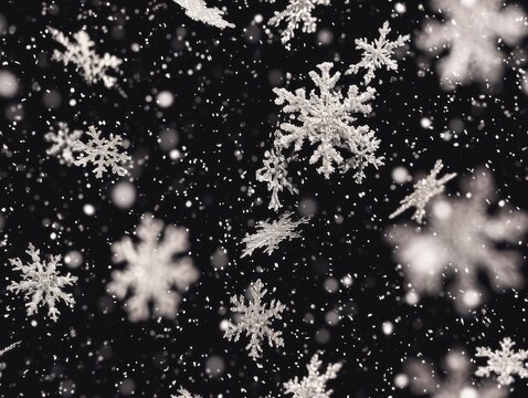 Snowflake Snowflakes Snow Macro Close-up Winter Background Wallpaper Image