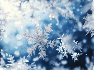 Snowflake Snowflakes Snow Macro Close-up Winter Background Wallpaper Image