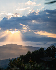 sunset in the mountains