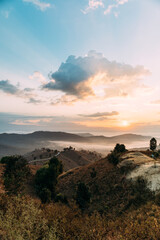 sunset in the mountains