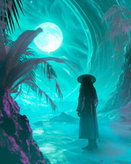 Wanderer Under the Neon Moon