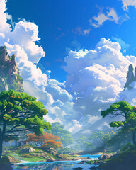 Serene Valley and Mystic Peaks