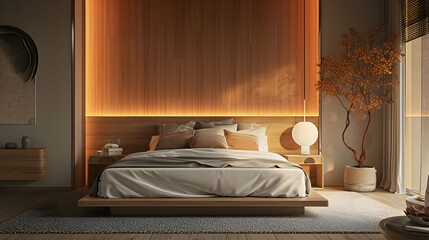 Tranquil Retreat: Peaceful Bedroom with Soft Lighting