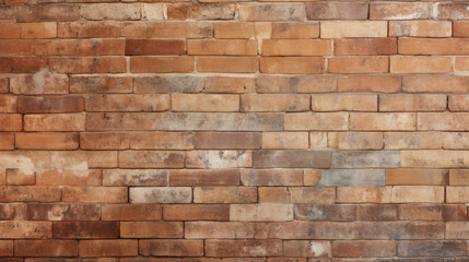 Brick wall background, buff color grunge texture or pattern for design. Generative ai