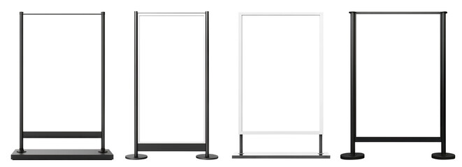 Set of sidewalk advertising stands, cut out