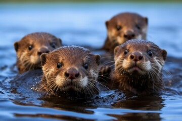 otter in the water