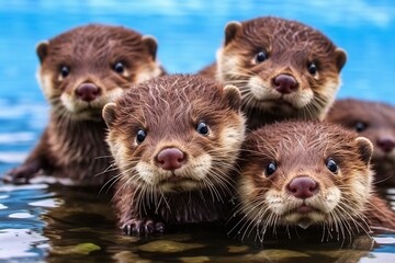 otter in the water