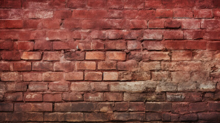 Fototapeta premium Brick wall background, crimson red grunge texture or pattern for design. Generative ai
