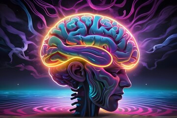 State of Mind Thinking Neurons - obrazy, fototapety, plakaty