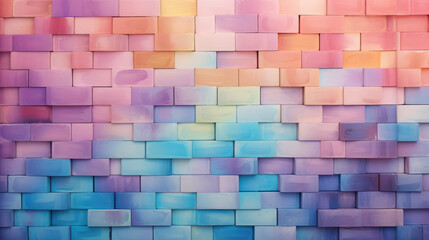 Brick wall background, pastel colors grunge texture or pattern for design, wallpaper. Generative ai