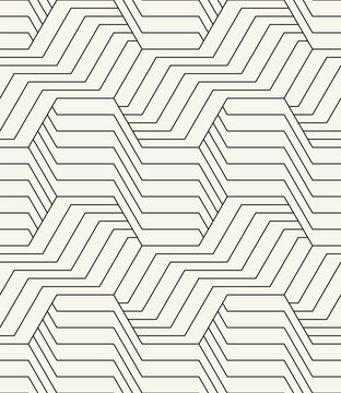 Vector seamless pattern with chevron. Modern geometric texture. Repeating abstract background. Polygonal grid with thin linear grid.