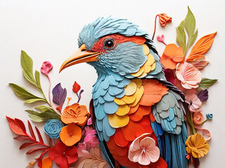 Fototapeta premium Colorful Bird Art color generative AI Photo