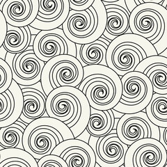Vector seamless pattern. Hand drawn scrolls. Linear spiral texture. Stylish scrolls background. Modern graphic design.