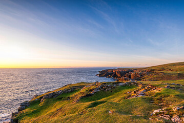 views of the Butt of Lewis Lighthouse and its seascape, isle of Lewis, Scotland
