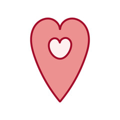 Pin Icon with Heart. Pointer with Heart. Heart GPS Icon. Map Pin Icon. Symbol of Valentine’s Day. Vector illustration in flat style