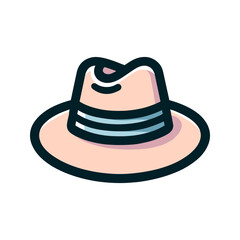Vector color illustration of fedora hat.