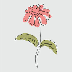 Flower wall art vector Abstract Plant Art design for print, cover, wallpaper, Minimal and natural wall art. 