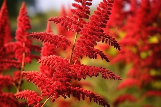 Fluffy or horned sumac an ornamental Rhus typhina with red flowers also known as vinegar tree