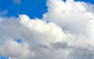 Obraz premium photo of white sky and bright blue clouds