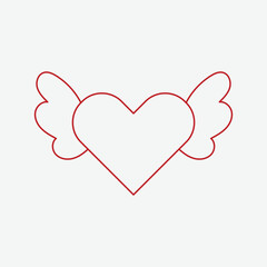 line art Line Drawing. Valentine's day concept. Hearts Couple Trendy Minimalist Illustration. Love Minimalist Contour Art. Vector illustration