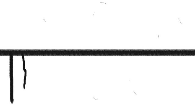 On a horizontal line or stretched rope, the ends hang and twitch.