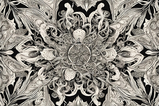 A symmetrical pattern with intricate details
