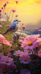 Creative animal concept. Rabbit Bunny in a group, vibrant Doggy Cat wallpaper children's living room mockup with cute animals wall art Cheetah animal abstract wallpaper in pastel colors Generated Ai