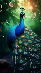 Creative animal concept. Rabbit Bunny in a group, vibrant Doggy Cat wallpaper children's living room mockup with cute animals wall art Cheetah animal abstract wallpaper in pastel colors Generated Ai